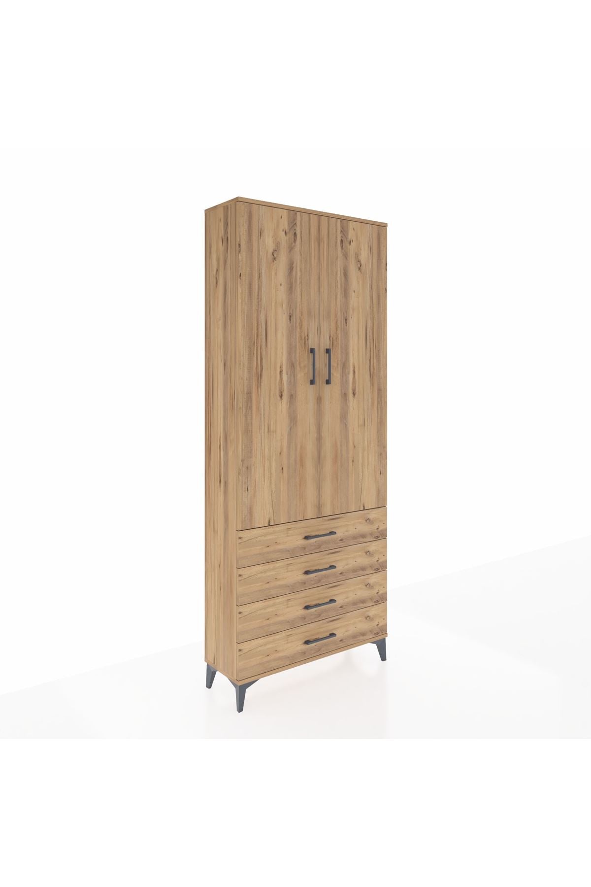 Arges Dolap 3 Raflı 4 Çekmeceli 2 Kapaklı 88x30x221 - S30M044V9A