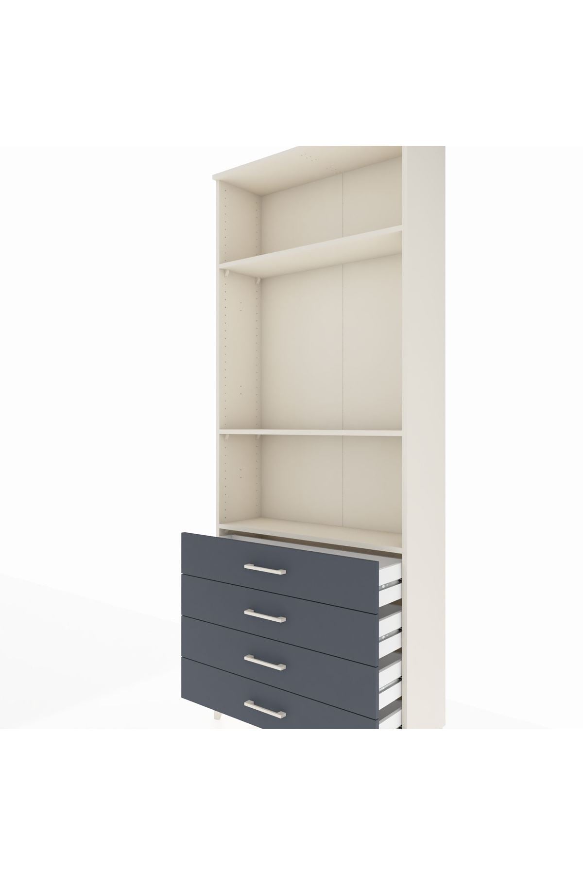 Arges Dolap 3 Raflı 4 Çekmeceli 88x30x221 - S30M045V2A