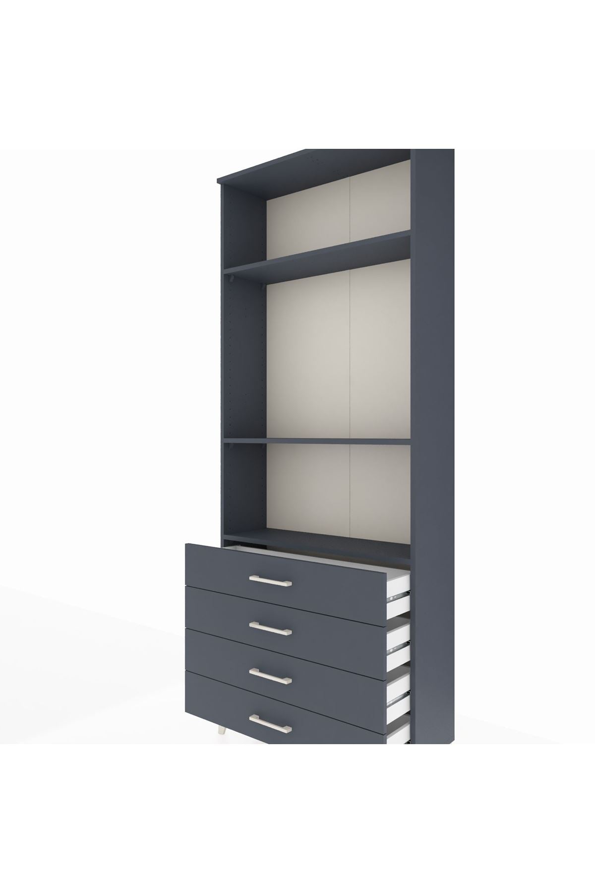 Arges Dolap 3 Raflı 4 Çekmeceli 88x30x221 - S30M045V5A