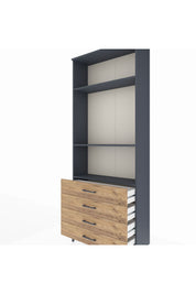 Arges Dolap 3 Raflı 4 Çekmeceli 88x30x221 - S30M045V6A