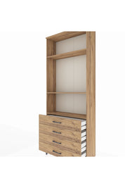 Arges Dolap 3 Raflı 4 Çekmeceli 88x30x221 - S30M045V9A