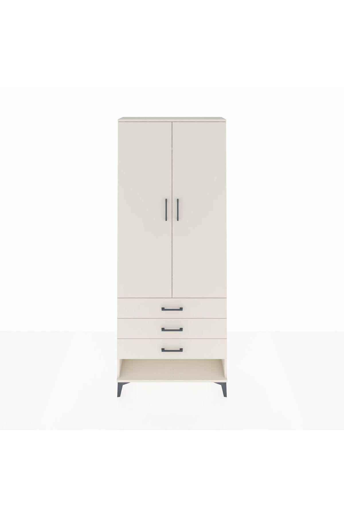 Arges Dolap 2 Raflı 3 Çekmeceli Tek Askılı 88x30x221 - S30M046V1A