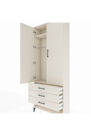 Arges Dolap 2 Raflı 3 Çekmeceli Tek Askılı 88x30x221 - S30M046V1A