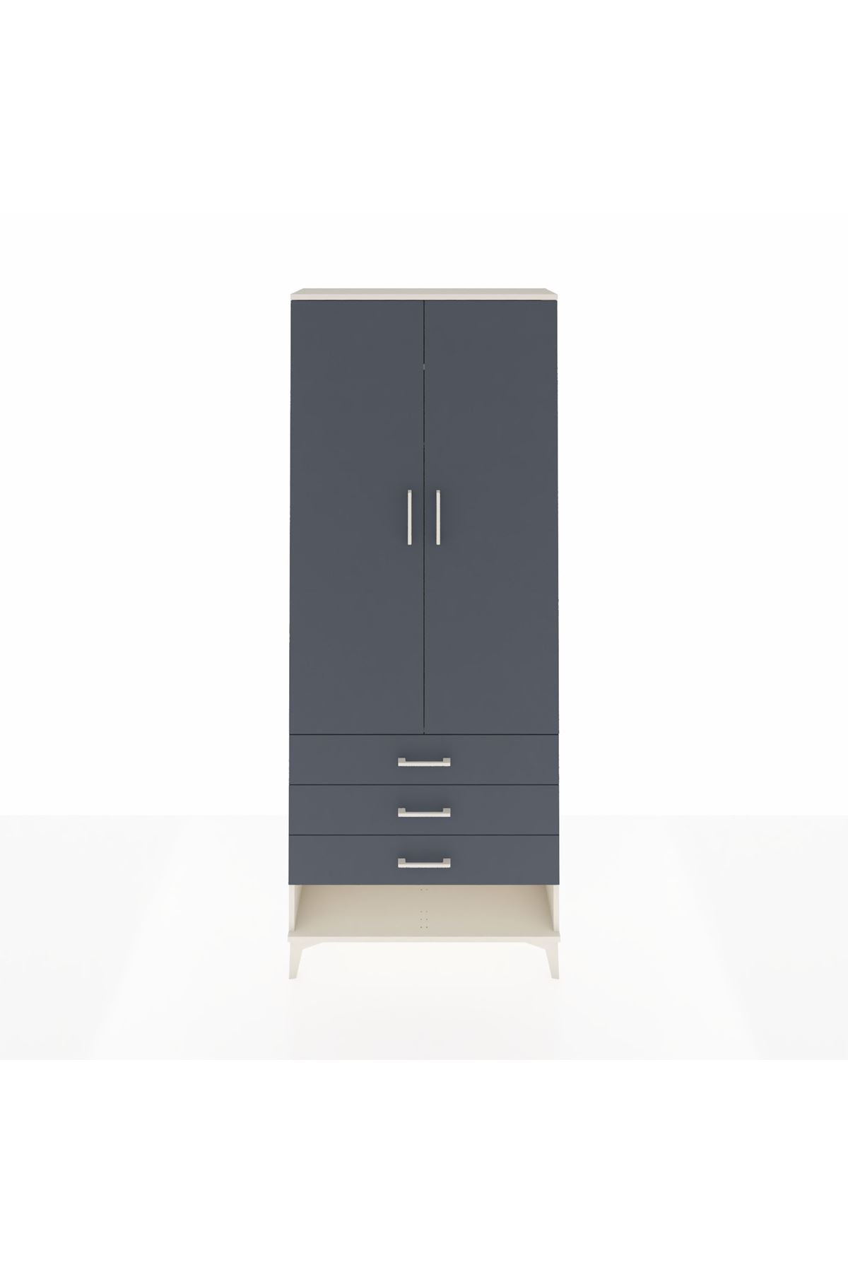 Arges Dolap 2 Raflı 3 Çekmeceli Tek Askılı 88x30x221 - S30M046V2A