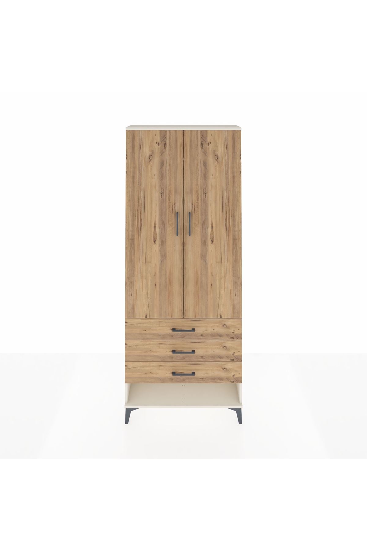 Arges Dolap 2 Raflı 3 Çekmeceli Tek Askılı 88x30x221 - S30M046V3A