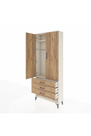 Arges Dolap 2 Raflı 3 Çekmeceli Tek Askılı 88x30x221 - S30M046V3A