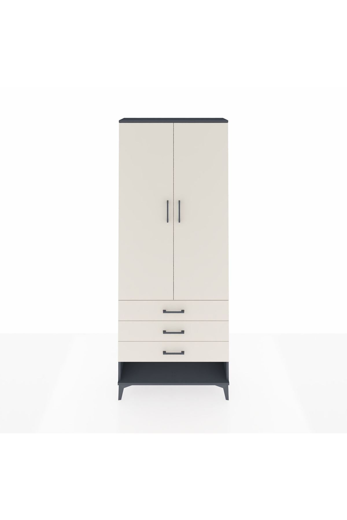 Arges Dolap 2 Raflı 3 Çekmeceli Tek Askılı 88x30x221 - S30M046V4A