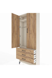 Arges Dolap 2 Raflı 3 Çekmeceli Tek Askılı 88x30x221 - S30M046V3A