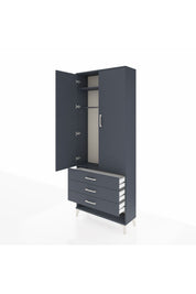 Arges Dolap 2 Raflı 3 Çekmeceli Tek Askılı 88x30x221 - S30M046V5A