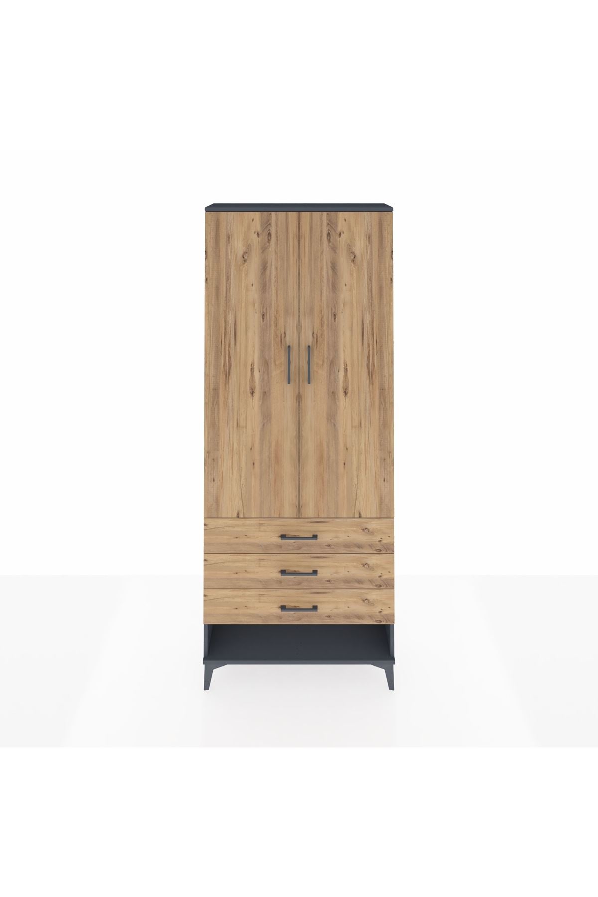 Arges Dolap 2 Raflı 3 Çekmeceli Tek Askılı 88x30x221 - S30M046V6A