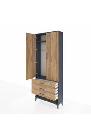 Arges Dolap 2 Raflı 3 Çekmeceli Tek Askılı 88x30x221 - S30M046V6A