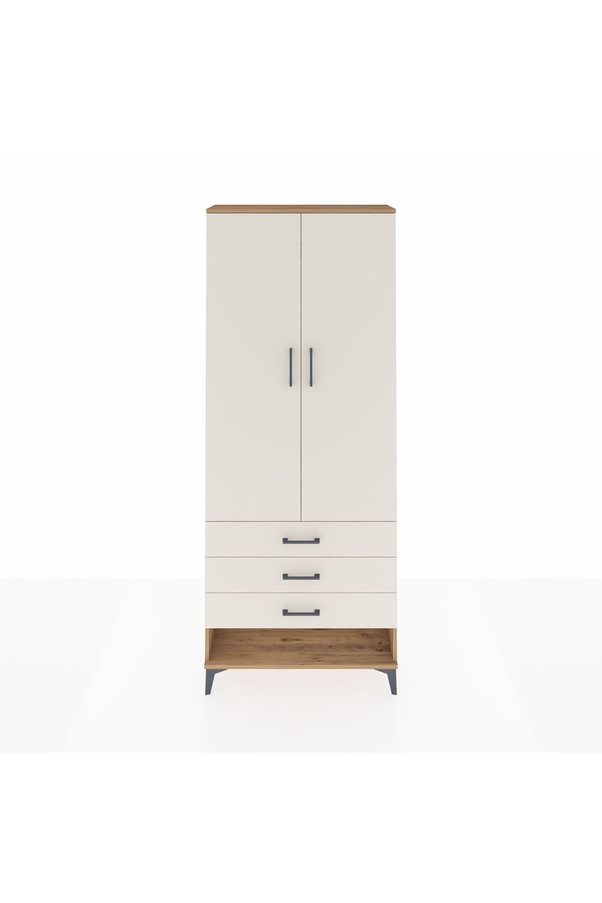 Arges Dolap 2 Raflı 3 Çekmeceli Tek Askılı 88x30x221 - S30M046V7A
