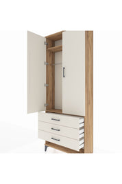 Arges Dolap 2 Raflı 3 Çekmeceli Tek Askılı 88x30x221 - S30M046V7A