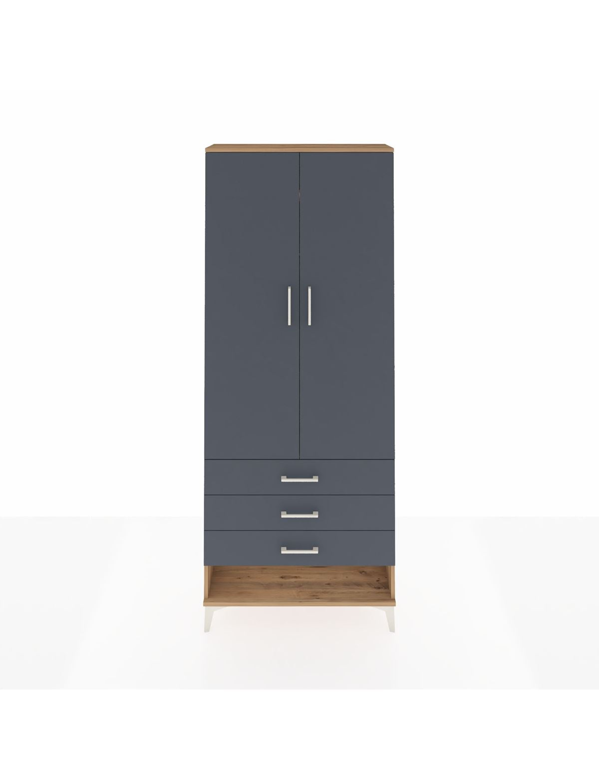 Arges Dolap 2 Raflı 3 Çekmeceli Tek Askılı 88x30x221 - S30M046V8A