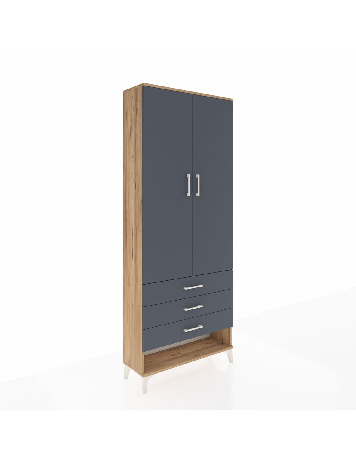 Arges Dolap 2 Raflı 3 Çekmeceli Tek Askılı 88x30x221 - S30M046V8A