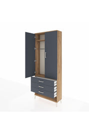 Arges Dolap 2 Raflı 3 Çekmeceli Tek Askılı 88x30x221 - S30M046V8A