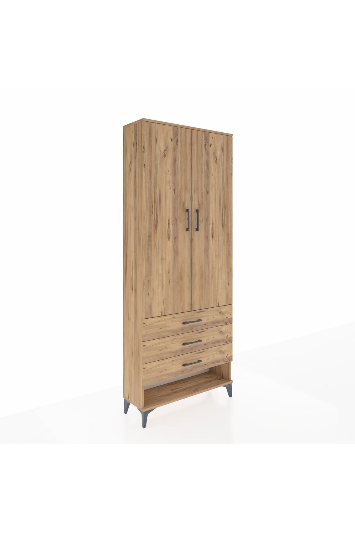 Arges Dolap 2 Raflı 3 Çekmeceli Tek Askılı 88x30x221 - S30M046V9A