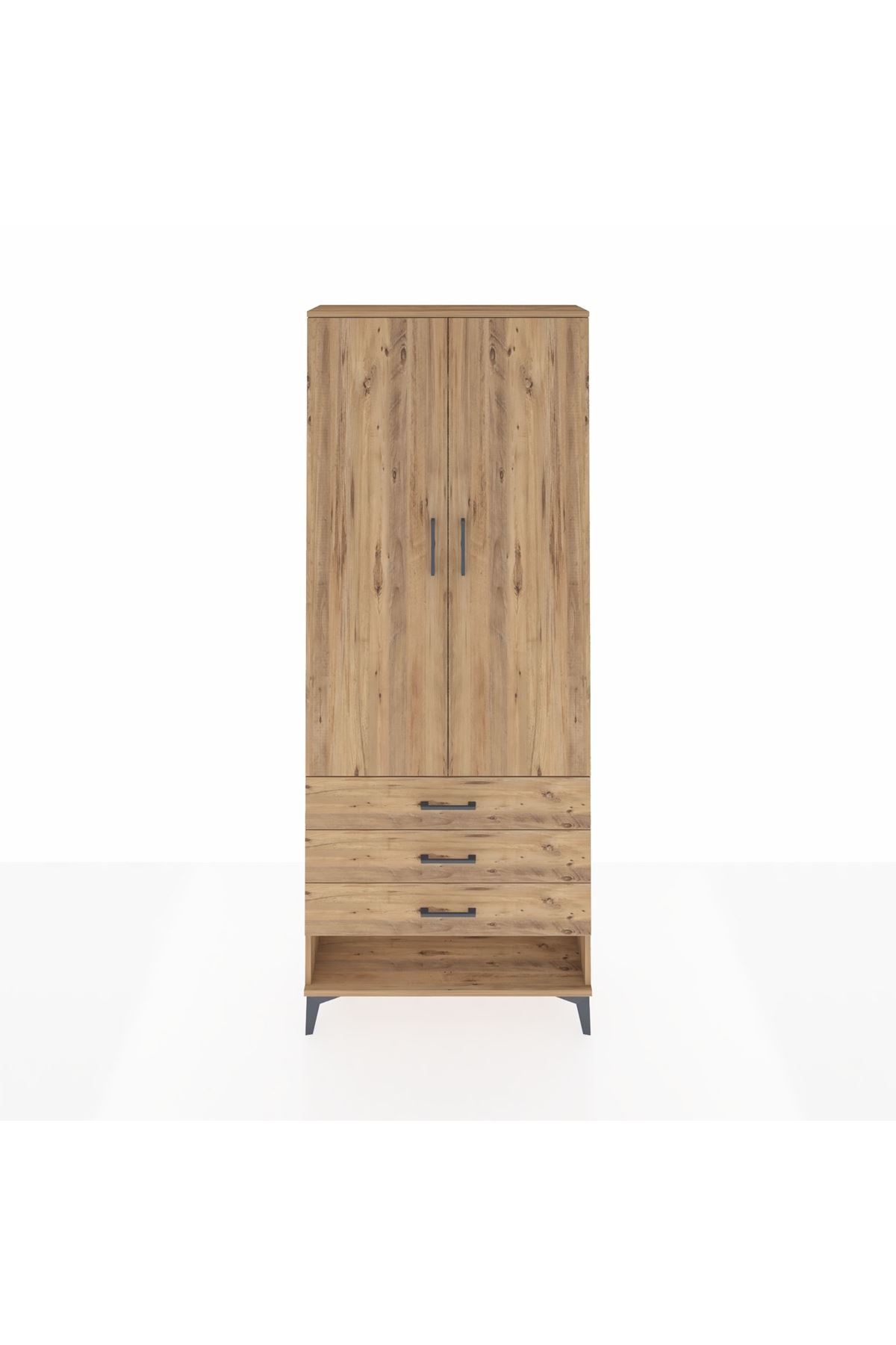 Arges Dolap 2 Raflı 3 Çekmeceli Tek Askılı 88x30x221 - S30M046V9A