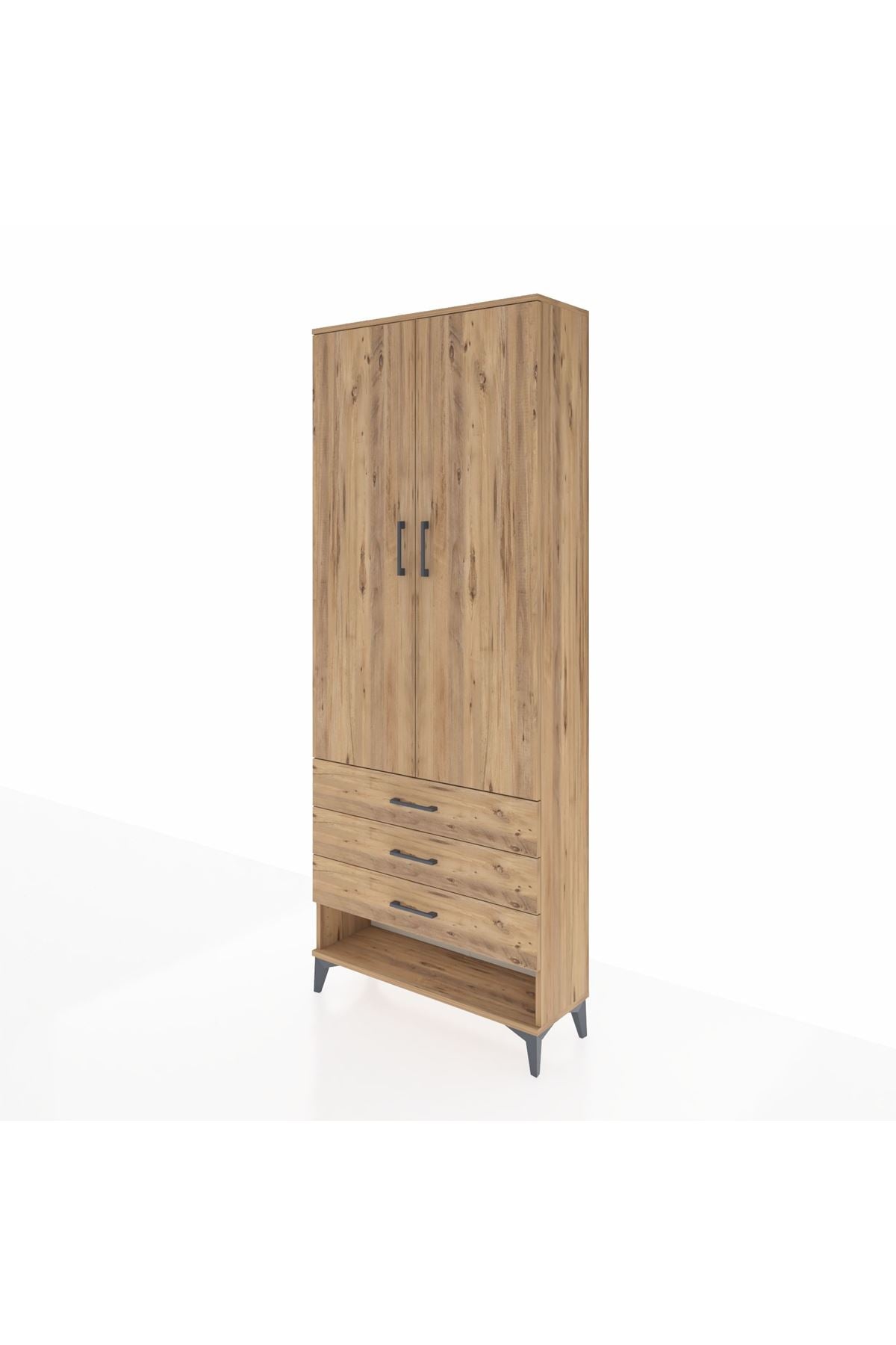 Arges Dolap 2 Raflı 3 Çekmeceli Tek Askılı 88x30x221 - S30M046V9A