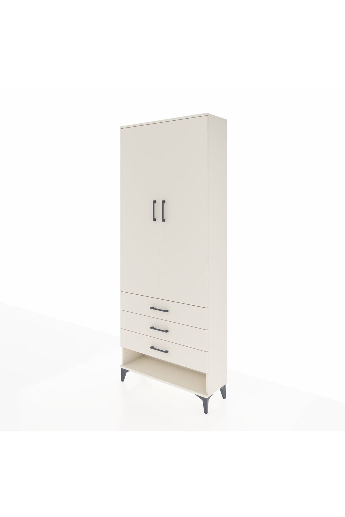 Arges Dolap 3 Raflı 3 Çekmeceli 2 Kapaklı 88x30x221 - S30M047V1A