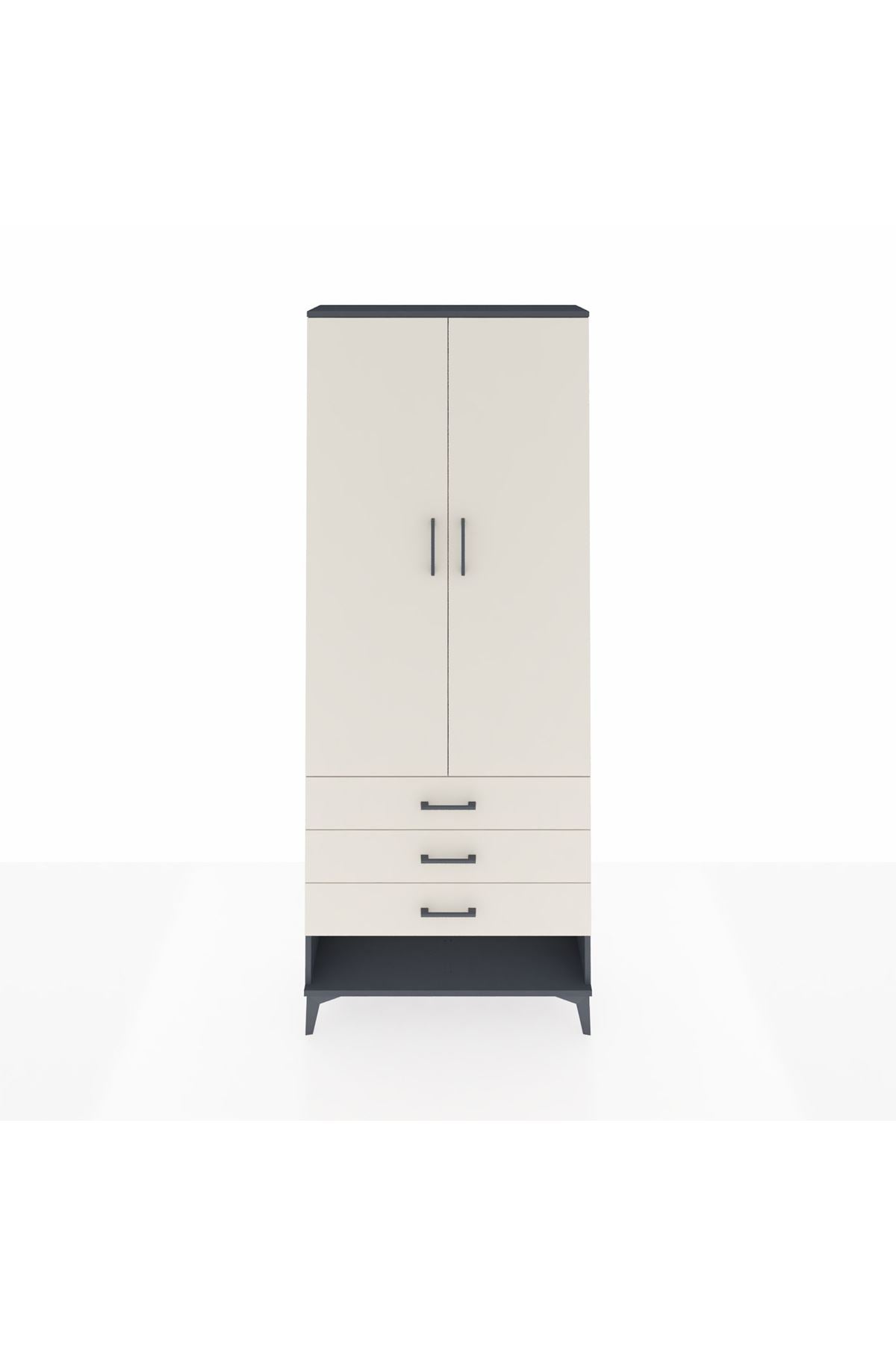 Arges Dolap 3 Raflı 3 Çekmeceli 2 Kapaklı 88x30x221 - S30M047V4A