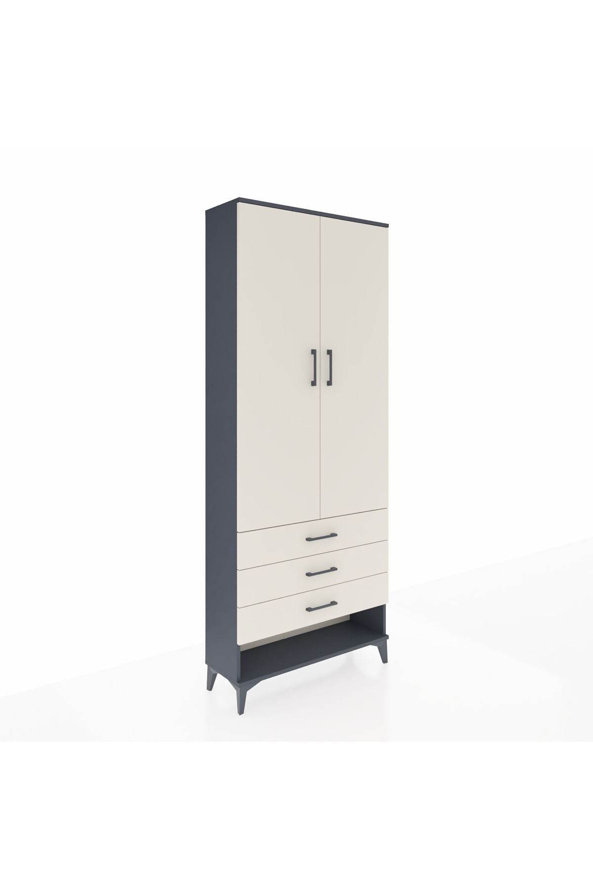 Arges Dolap 3 Raflı 3 Çekmeceli 2 Kapaklı 88x30x221 - S30M047V4A