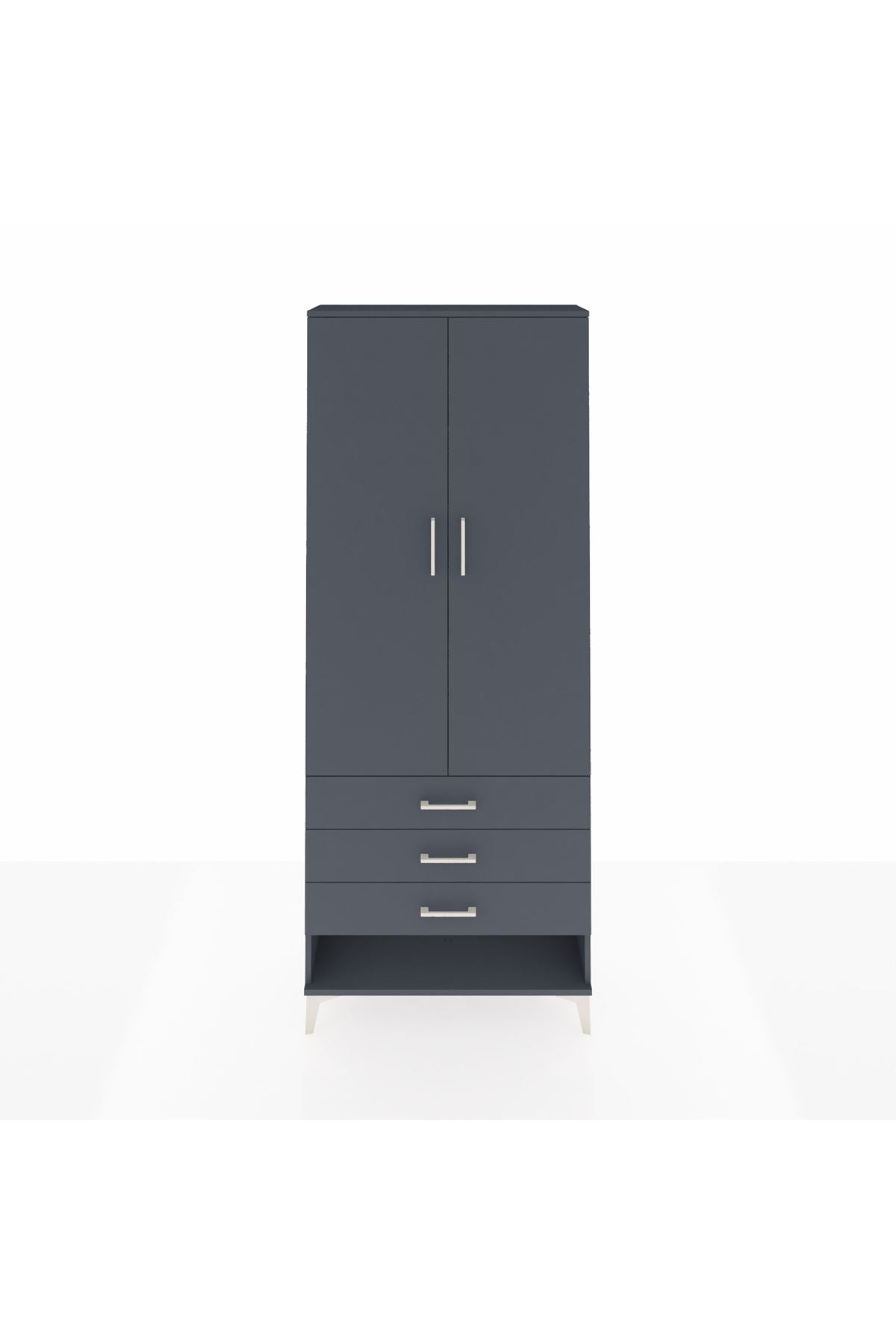 Arges Dolap 3 Raflı 3 Çekmeceli 2 Kapaklı 88x30x221 - S30M047V5A