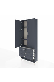 Arges Dolap 3 Raflı 3 Çekmeceli 2 Kapaklı 88x30x221 - S30M047V5A