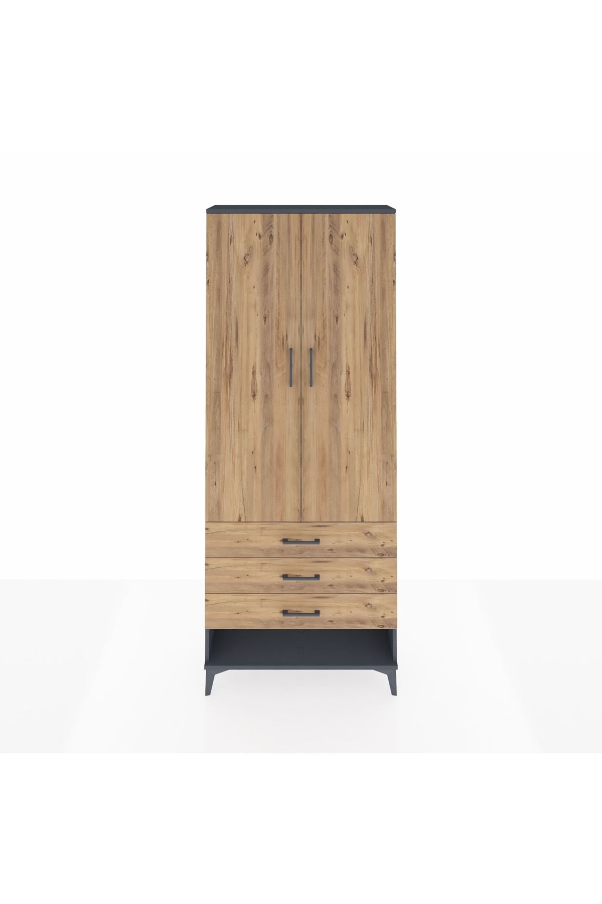 Arges Dolap 3 Raflı 3 Çekmeceli 2 Kapaklı 88x30x221 - S30M047V6A