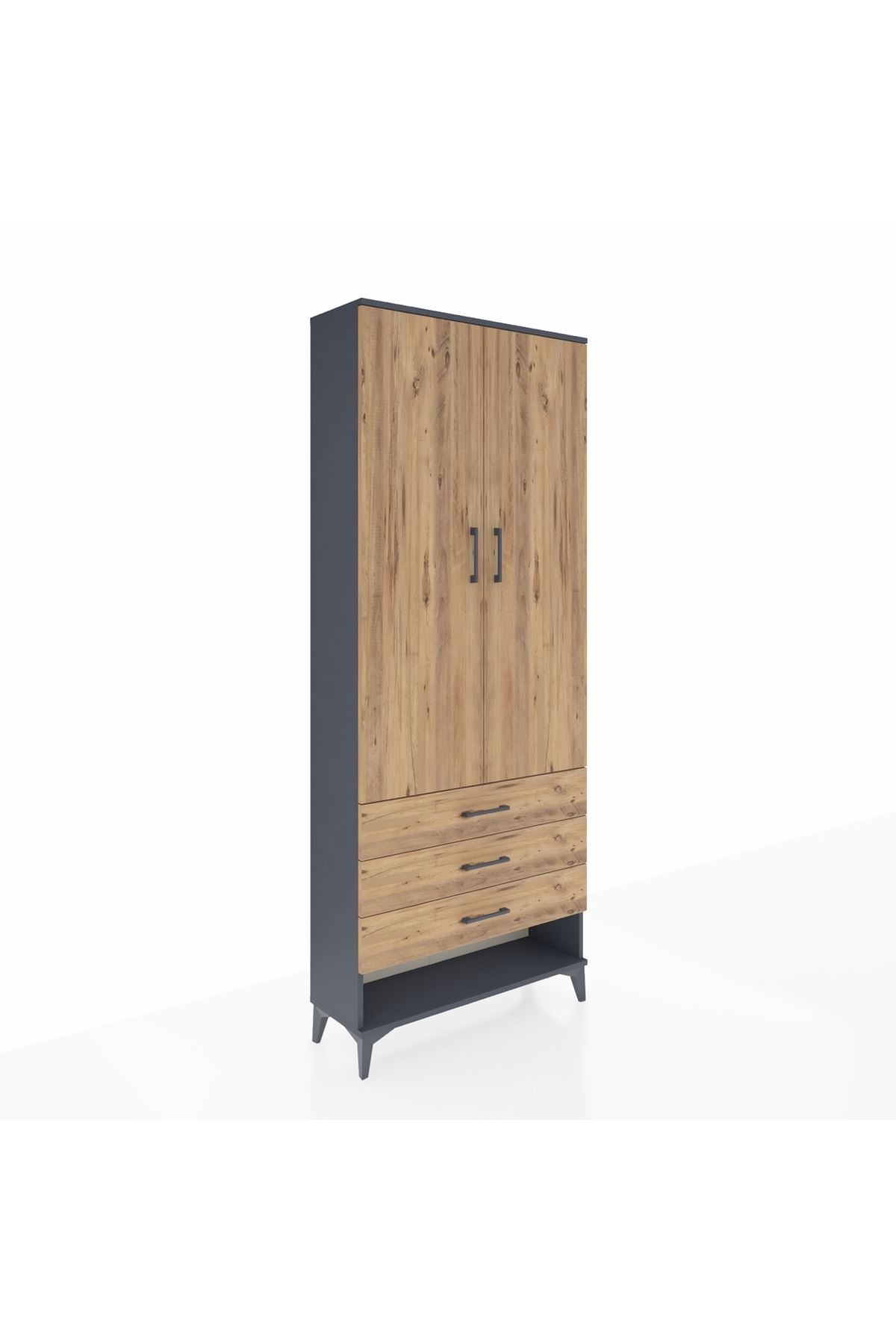 Arges Dolap 3 Raflı 3 Çekmeceli 2 Kapaklı 88x30x221 - S30M047V6A