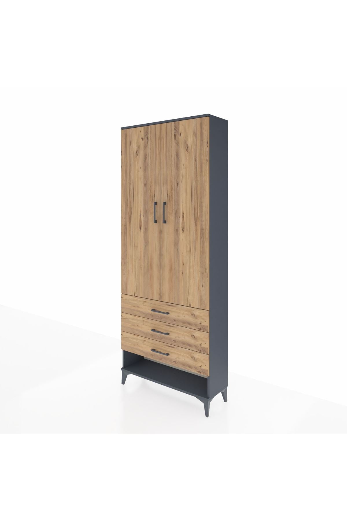 Arges Dolap 3 Raflı 3 Çekmeceli 2 Kapaklı 88x30x221 - S30M047V6A