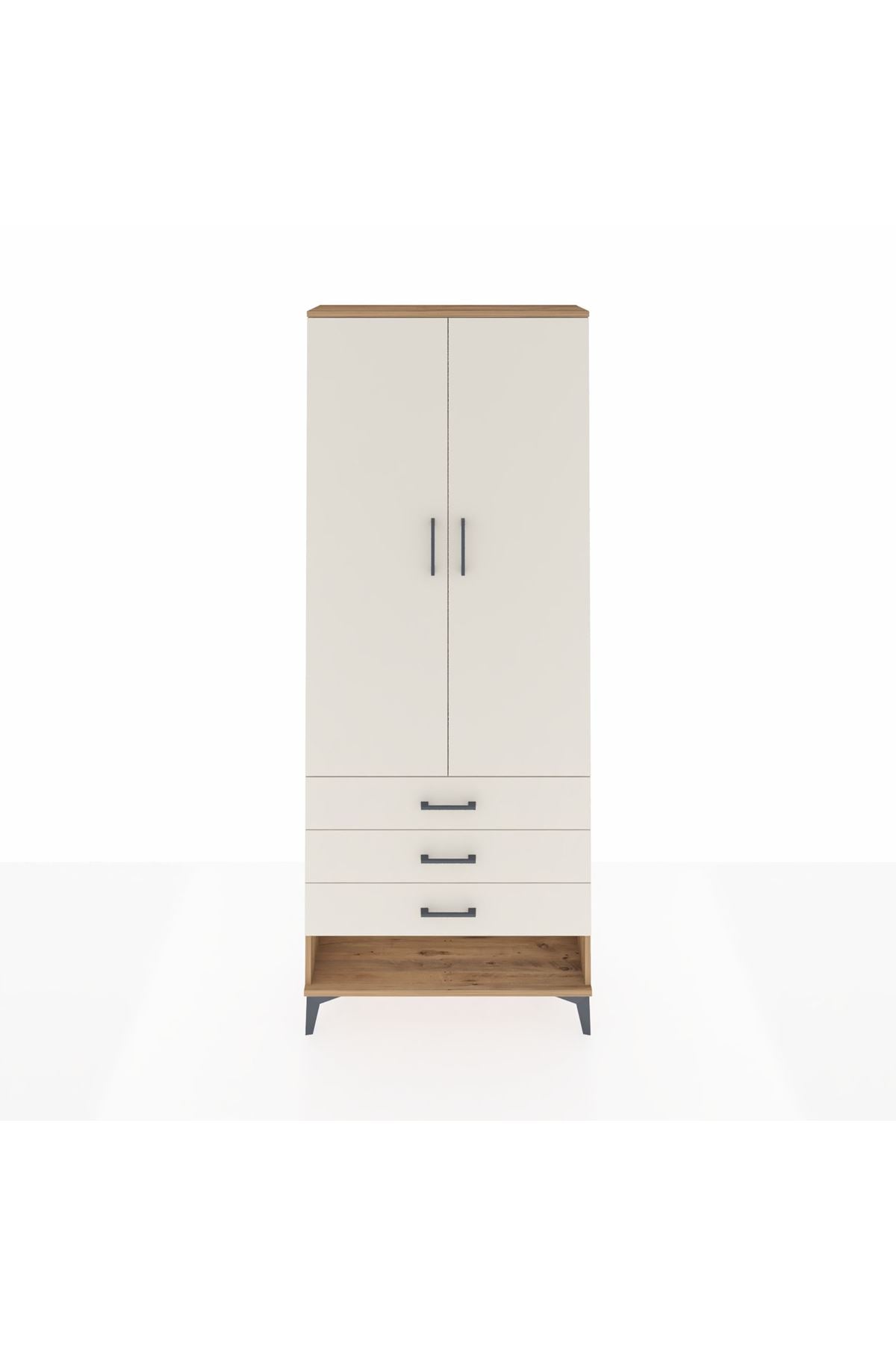 Arges Dolap 3 Raflı 3 Çekmeceli 2 Kapaklı 88x30x221 - S30M047V7A
