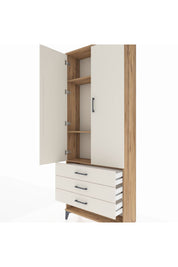Arges Dolap 3 Raflı 3 Çekmeceli 2 Kapaklı 88x30x221 - S30M047V7A