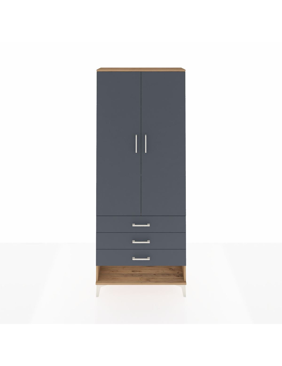 Arges Dolap 3 Raflı 3 Çekmeceli 2 Kapaklı 88x30x221 - S30M047V8A