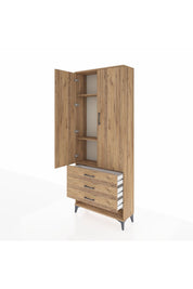 Arges Dolap 3 Raflı 3 Çekmeceli 2 Kapaklı 88x30x221 - S30M047V9A