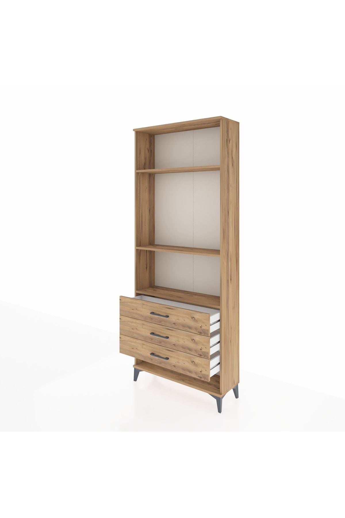 Arges Dolap 3 Raflı 3 Çekmeceli 88x30x221 - S30M048V9A
