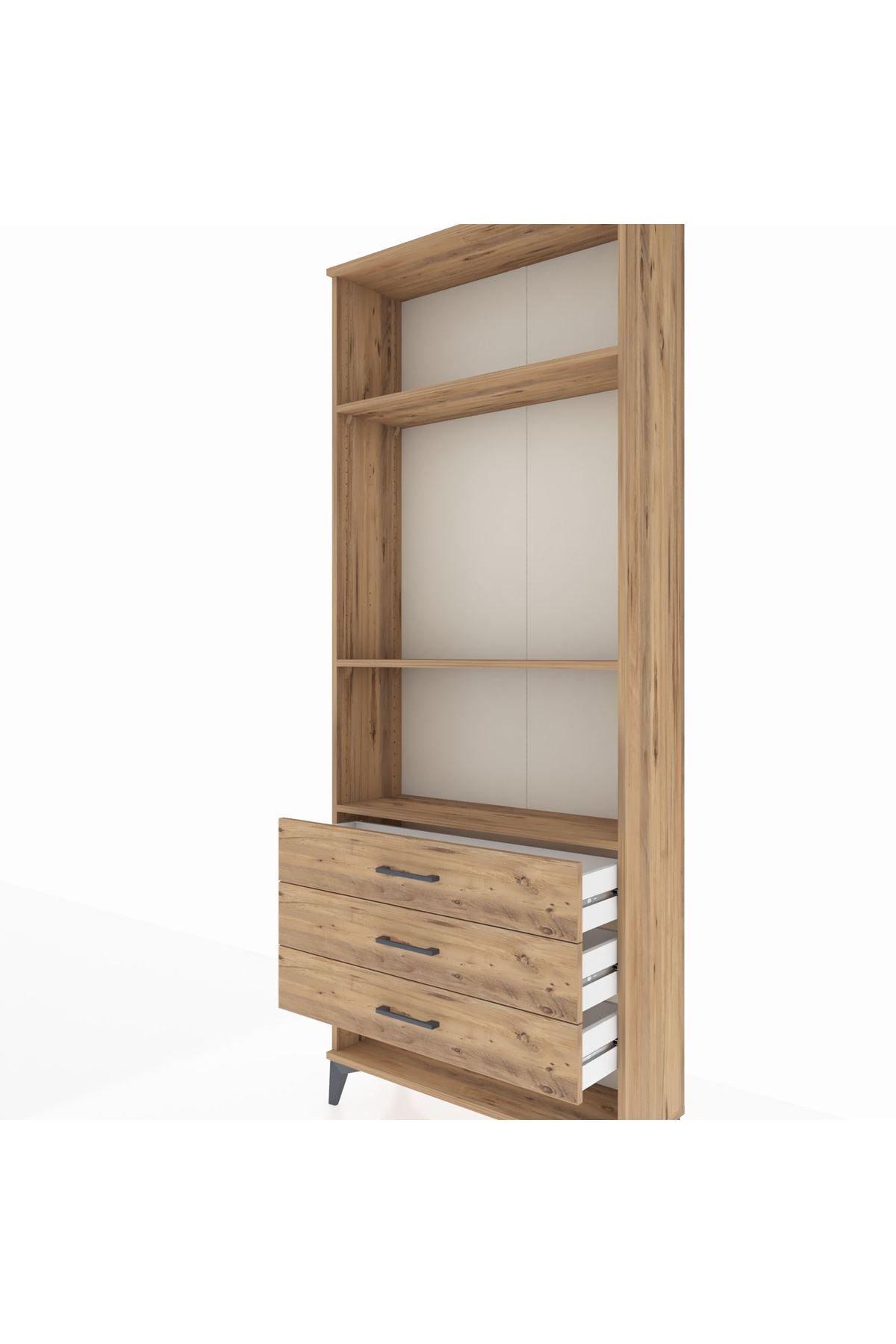 Arges Dolap 3 Raflı 3 Çekmeceli 88x30x221 - S30M048V9A