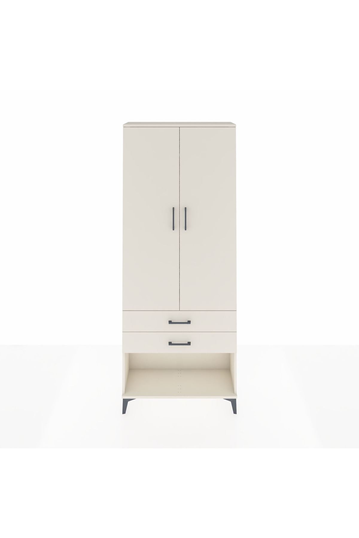 Arges Dolap 2 Raflı 2 Çekmeceli Tek Askılı 88x30x221 - S30M049V1A