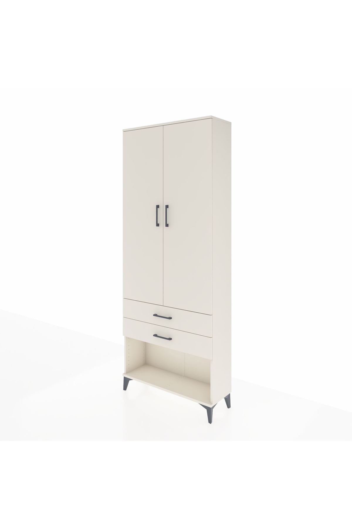 Arges Dolap 2 Raflı 2 Çekmeceli Tek Askılı 88x30x221 - S30M049V1A