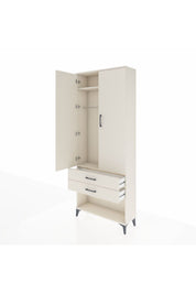 Arges Dolap 2 Raflı 2 Çekmeceli Tek Askılı 88x30x221 - S30M049V1A