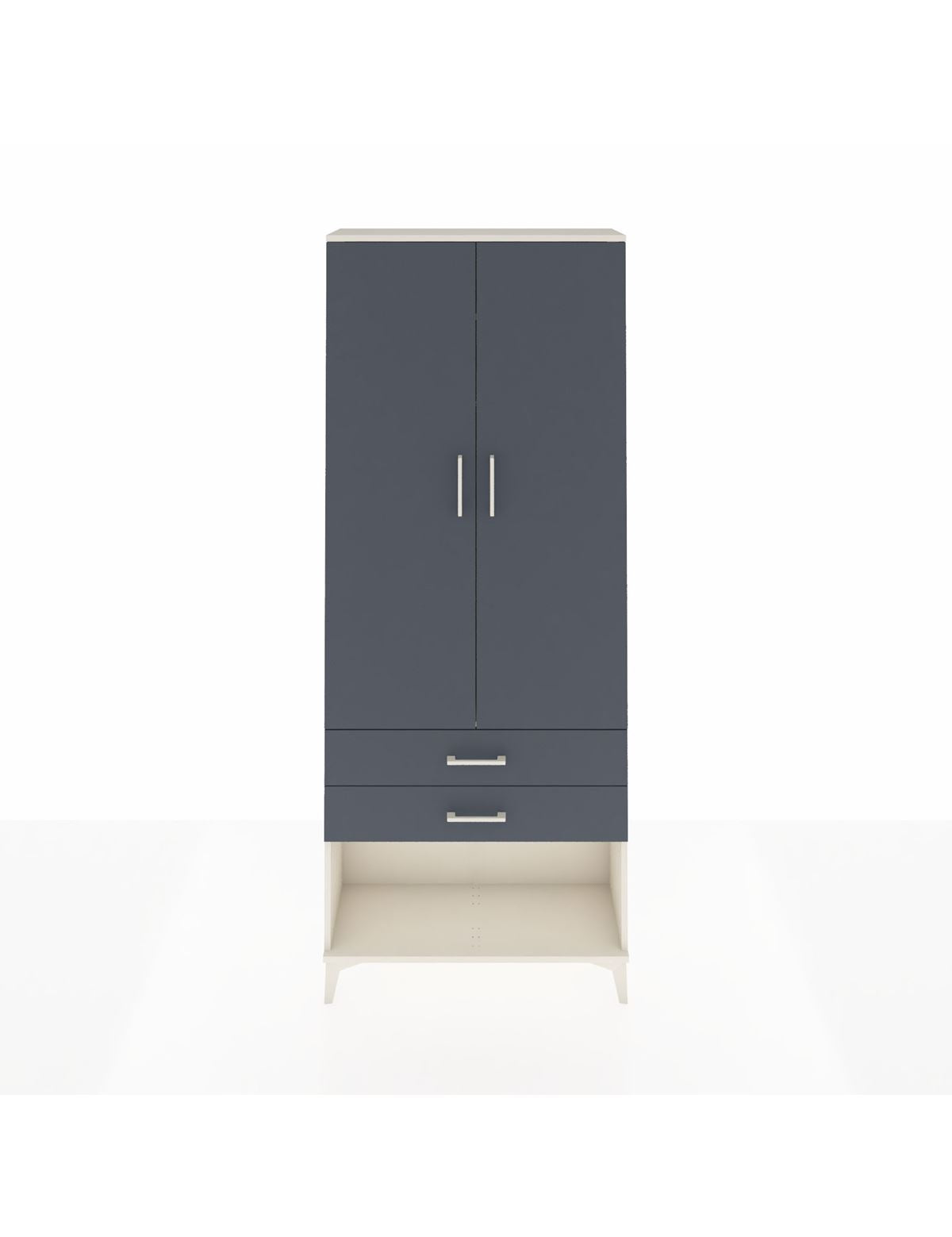Arges Dolap 2 Raflı 2 Çekmeceli Tek Askılı 88x30x221 - S30M049V2A