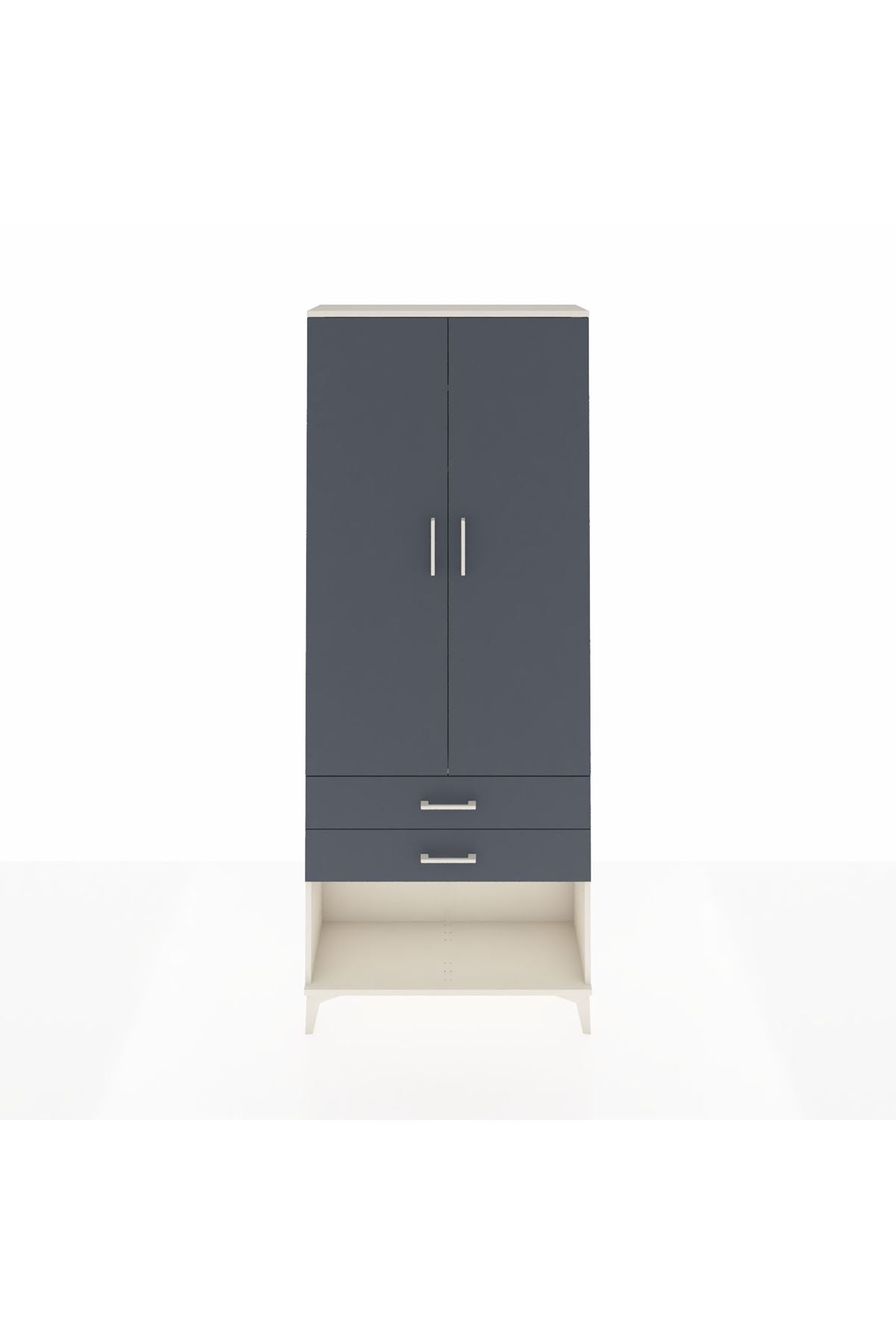 Arges Dolap 2 Raflı 2 Çekmeceli Tek Askılı 88x30x221 - S30M049V2A