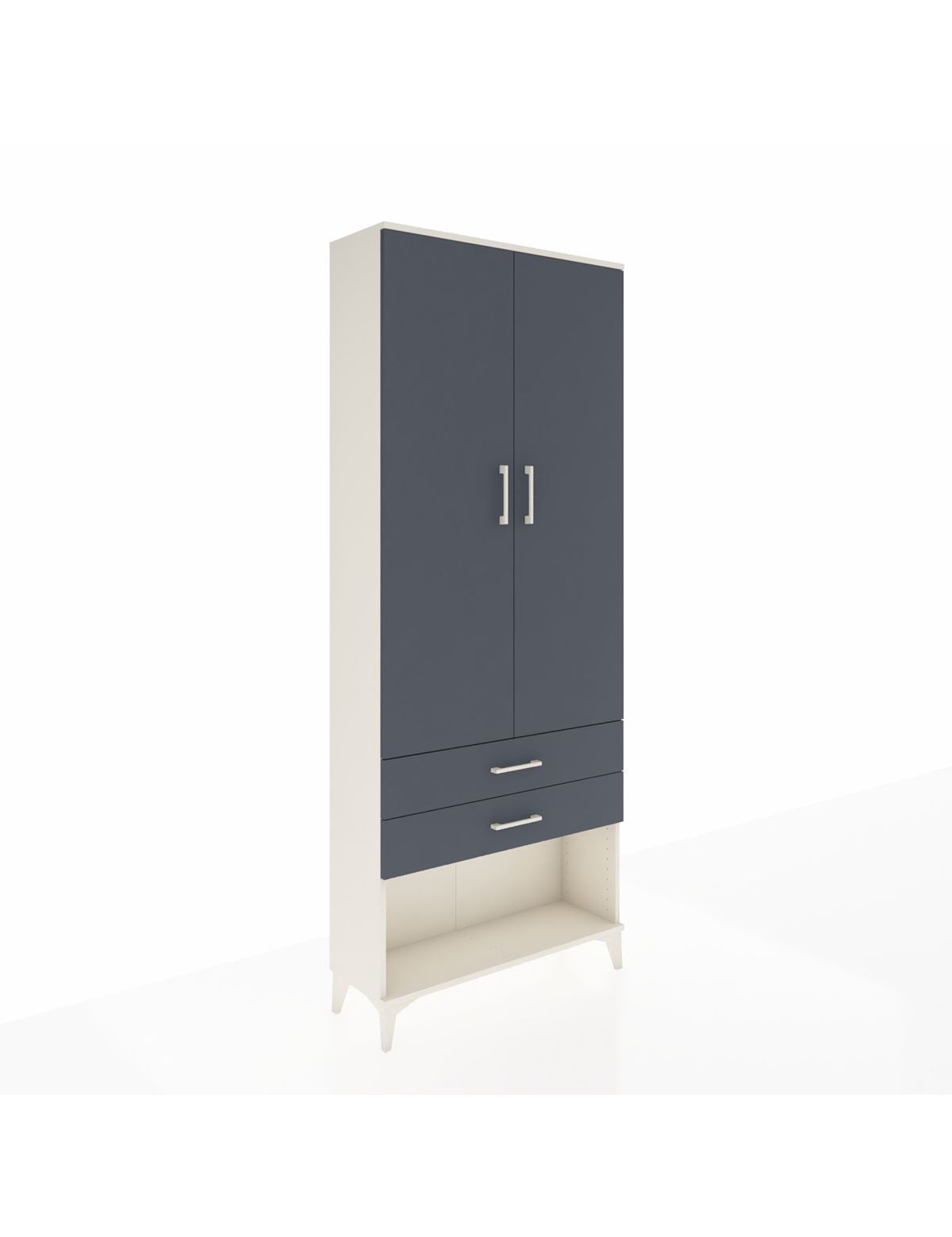 Arges Dolap 2 Raflı 2 Çekmeceli Tek Askılı 88x30x221 - S30M049V2A