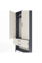 Arges Dolap 2 Raflı 2 Çekmeceli Tek Askılı 88x30x221 - S30M049V4A
