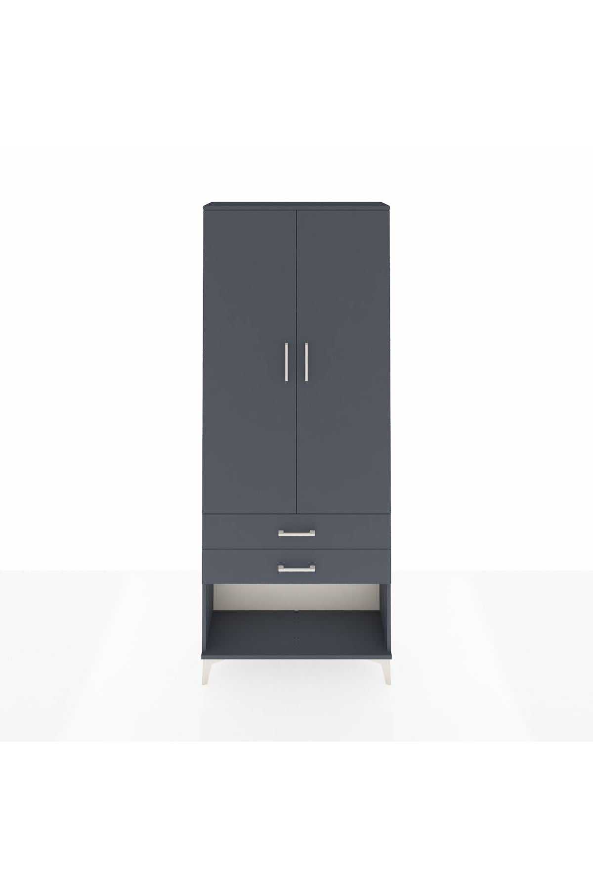 Arges Dolap 2 Raflı 2 Çekmeceli Tek Askılı 88x30x221 - S30M049V5A
