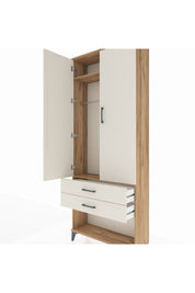 Arges Dolap 2 Raflı 2 Çekmeceli Tek Askılı 88x30x221 - S30M049V7A