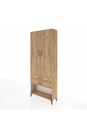 Arges Dolap 2 Raflı 2 Çekmeceli Tek Askılı 88x30x221 - S30M049V9A