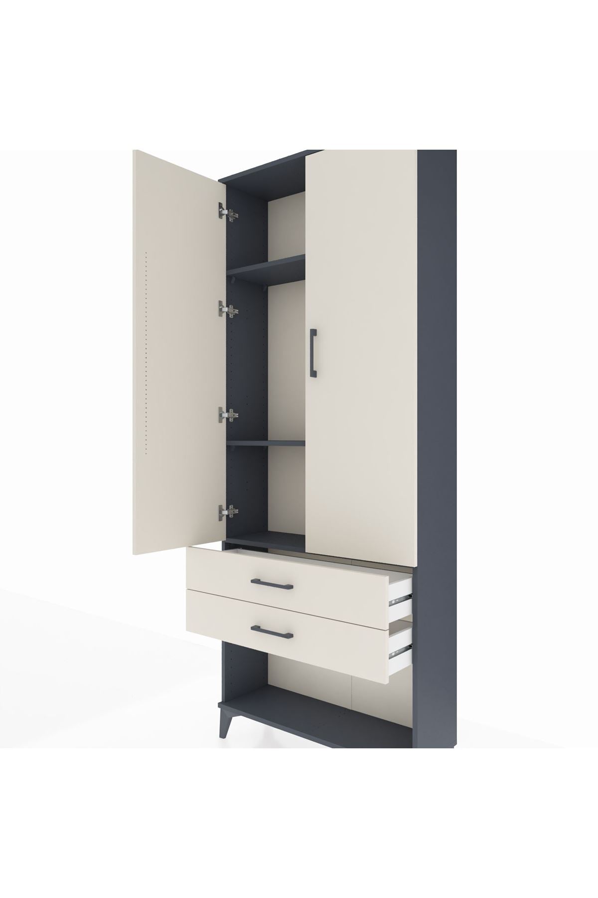 Arges Dolap 3 Raflı 2 Çekmeceli 2 Kapaklı 88x30x221 - S30M050V4A