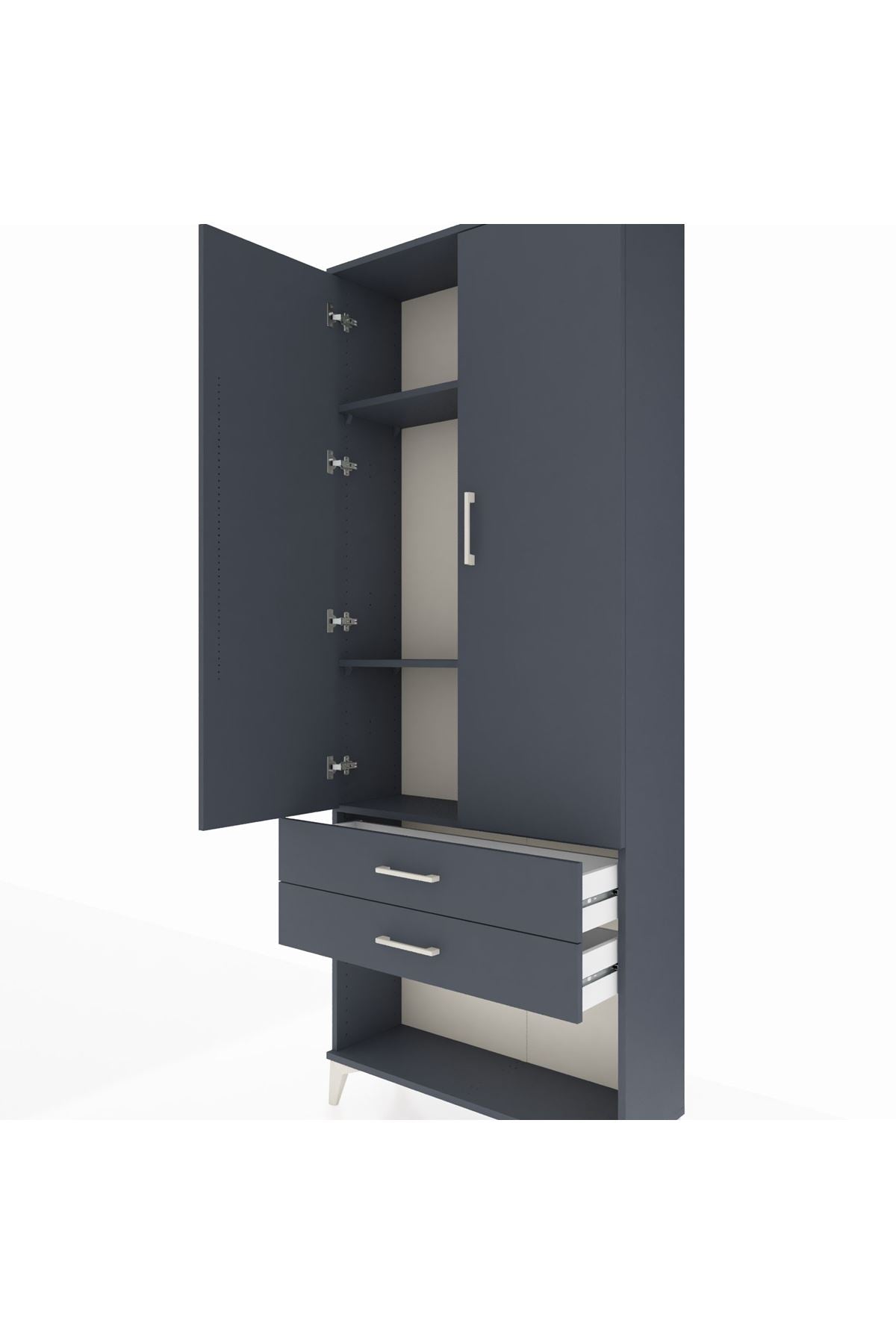 Arges Dolap 3 Raflı 2 Çekmeceli 2 Kapaklı 88x30x221 - S30M050V5A