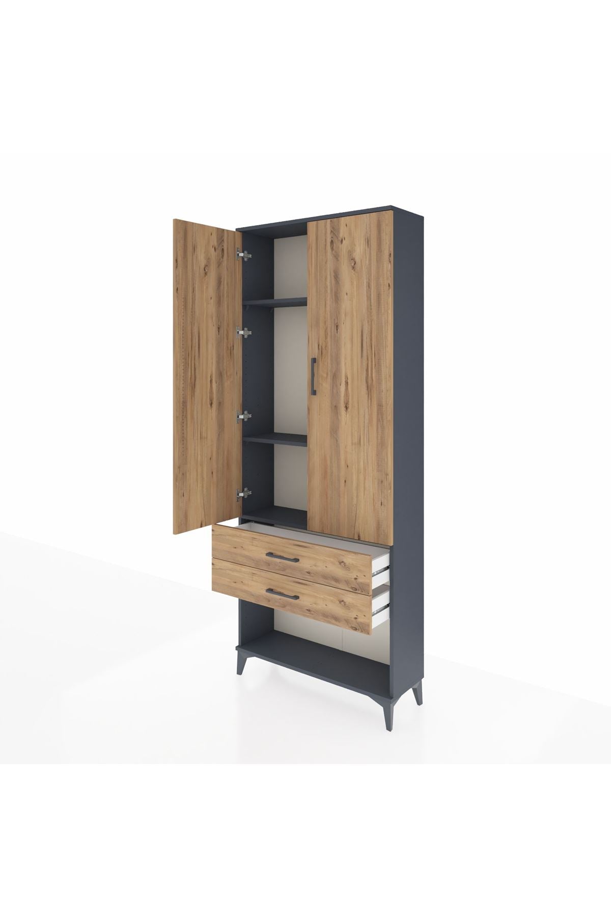 Arges Dolap 3 Raflı 2 Çekmeceli 2 Kapaklı 88x30x221 - S30M050V6A